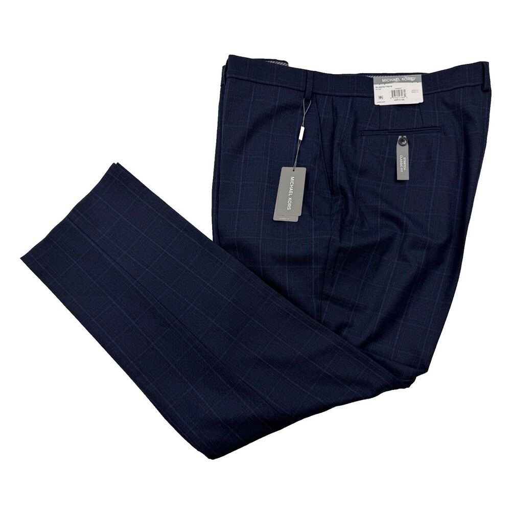$200 NEW MICHAEL KORS MENS 44X32 MIDNIGHT STRETCH TROUSERS DRESS PANTS SLACKS